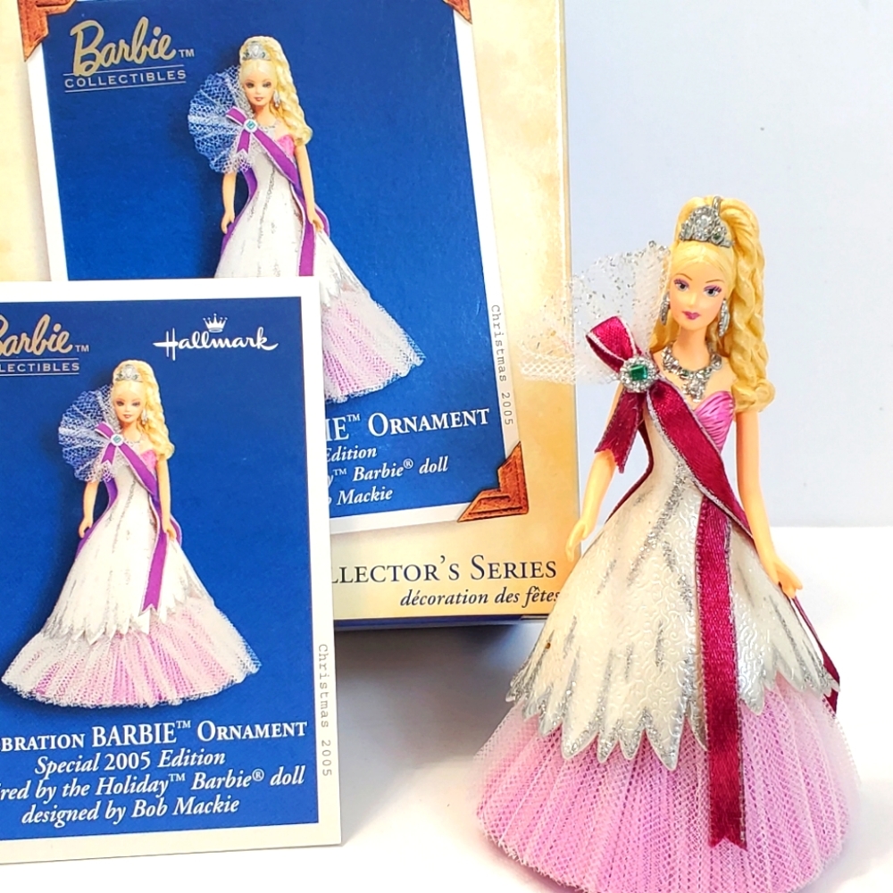 MIB 2005 Celebration Bob Mackie Holiday Barbie Hallmark Ornament